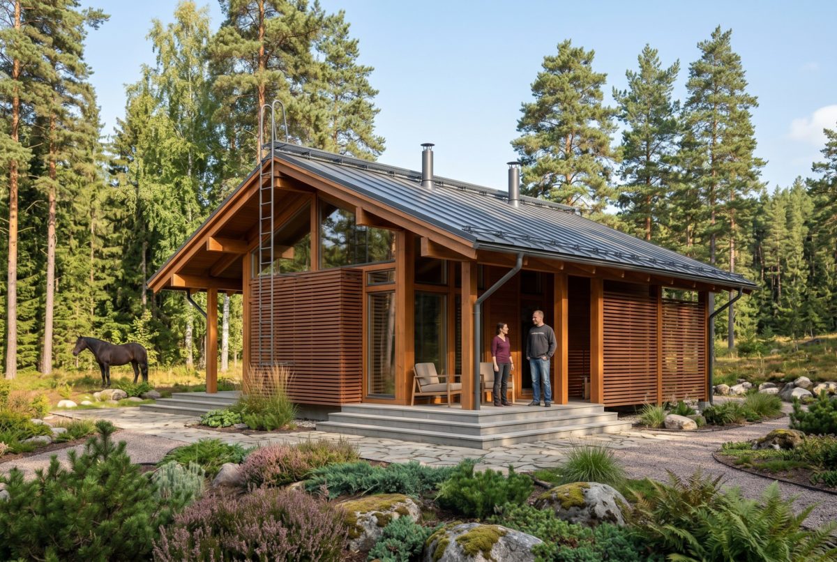 Дом для семьи с одним ребенком DOMAKS Start · 64 м²